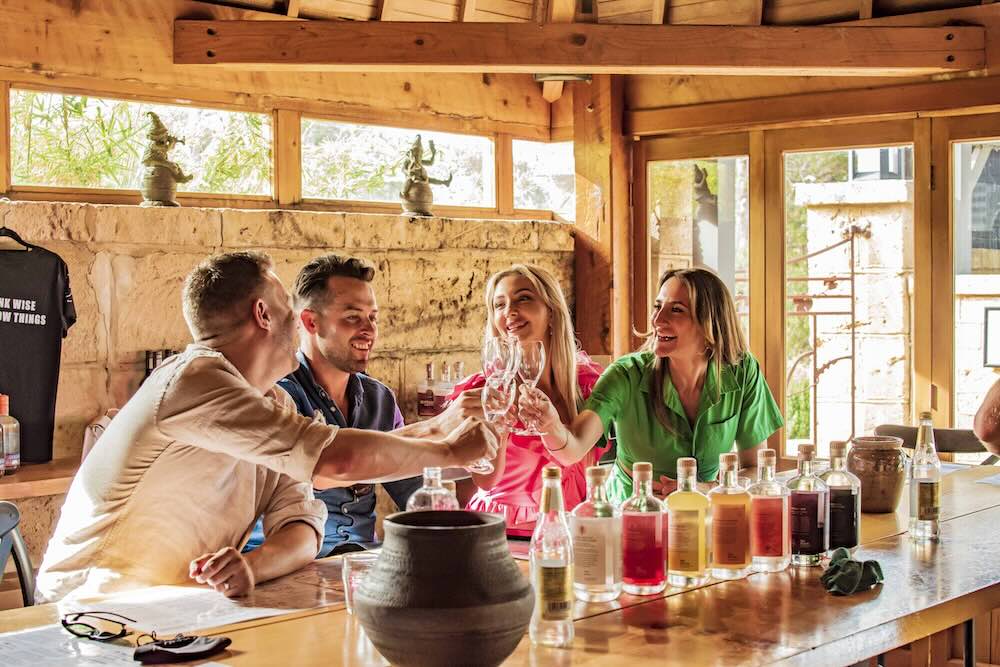 People doing a wine tasting at our cellar door in Margaret River